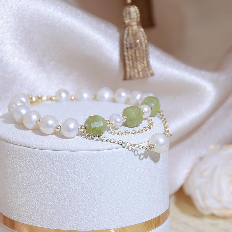 Grape Jade and Pearl Bracelet - Grape Jade - Abbott Atelier
