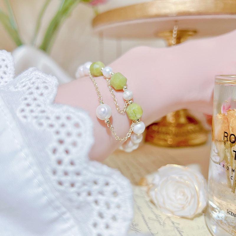 Grape Jade and Pearl Bracelet - Grape Jade - Abbott Atelier