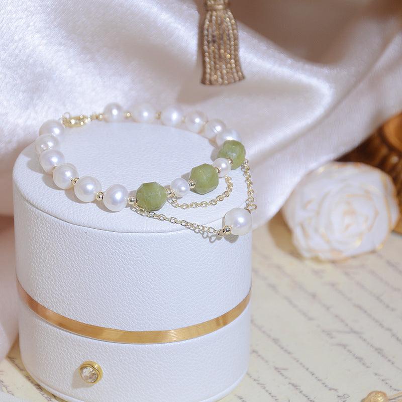 Grape Jade and Pearl Bracelet - Grape Jade - Abbott Atelier