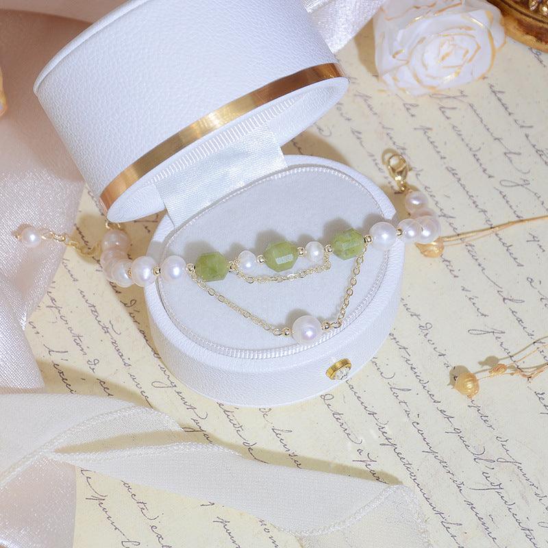 Grape Jade and Pearl Bracelet - Grape Jade - Abbott Atelier