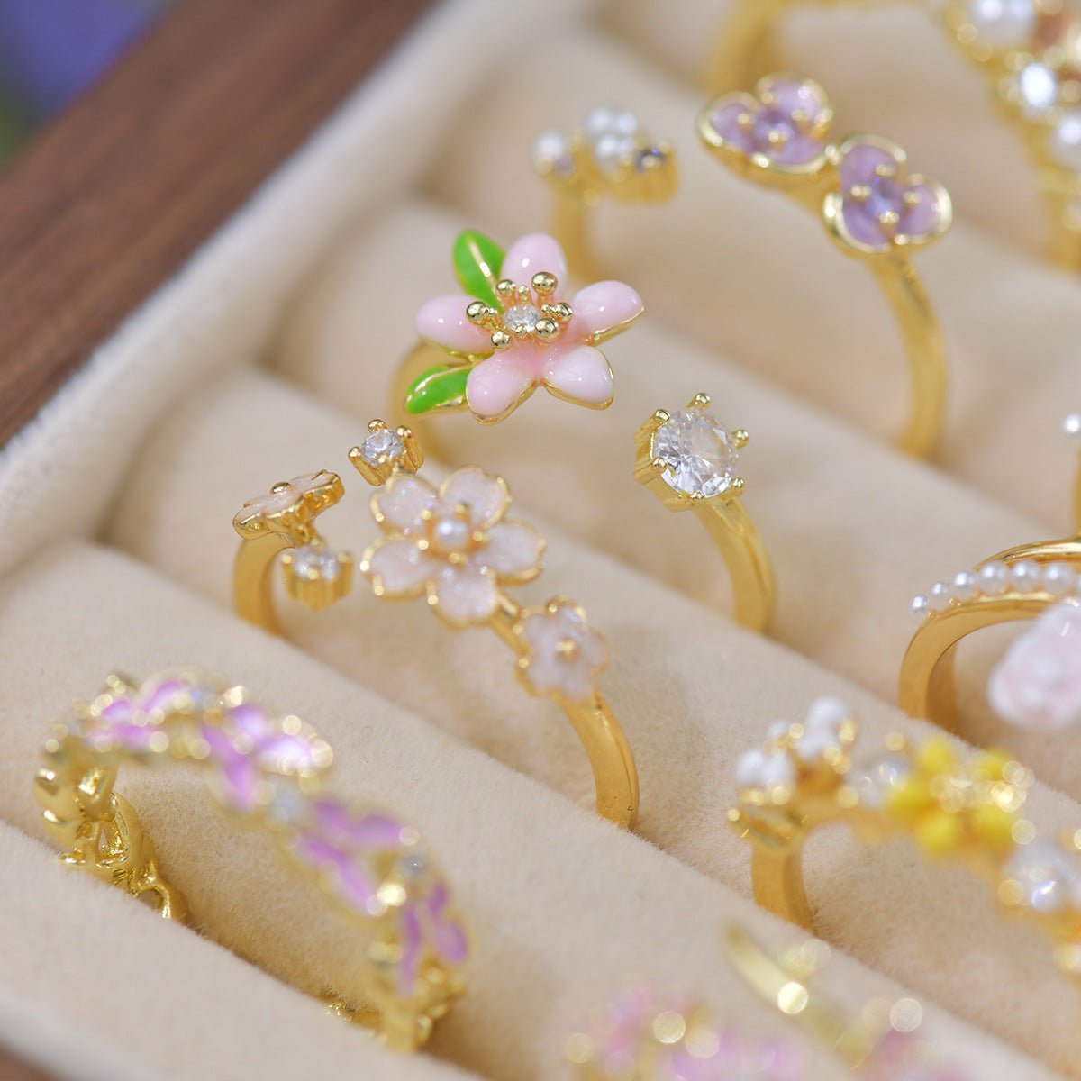 Haru Cherry Blossom Ring - Gold - Plated - Abbott Atelier