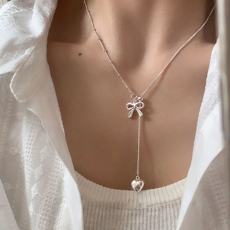 Heartstring Bow Necklace - Gold Plated - Abbott Atelier