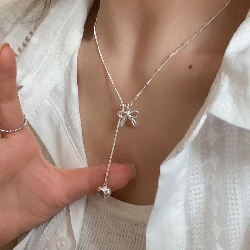 Heartstring Bow Necklace - Gold Plated - Abbott Atelier