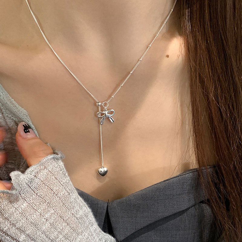 Heartstring Bow Necklace - Gold Plated - Abbott Atelier