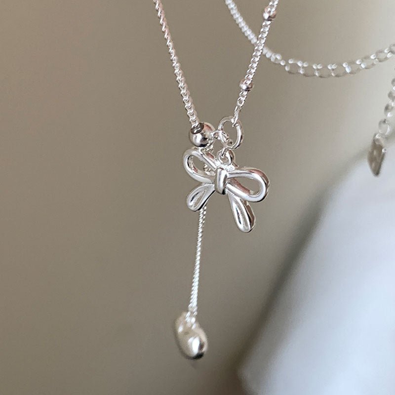 Heartstring Bow Necklace - Gold Plated - Abbott Atelier