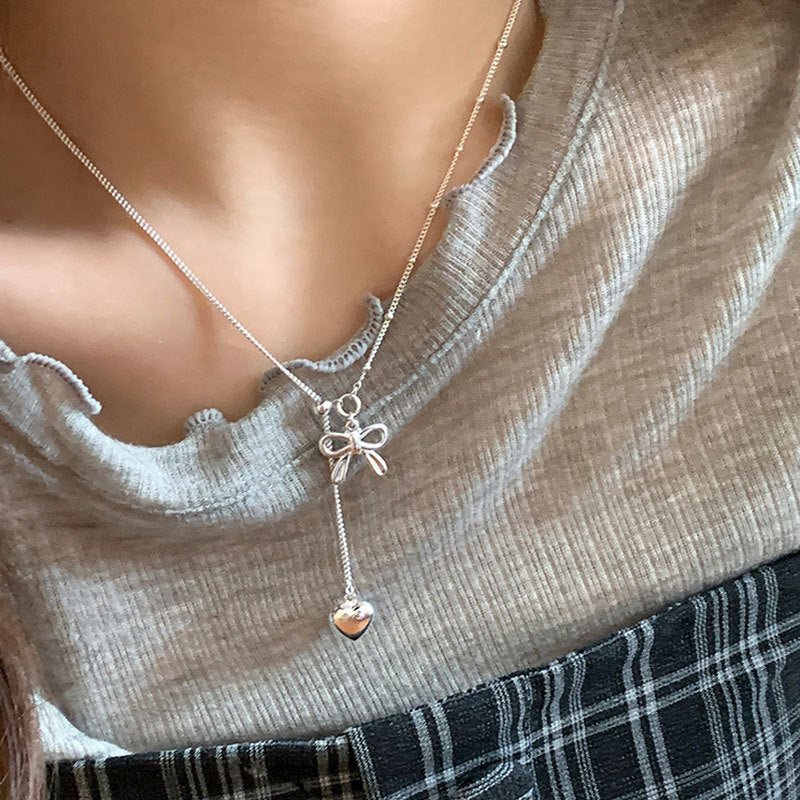 Heartstring Bow Necklace - Gold Plated - Abbott Atelier