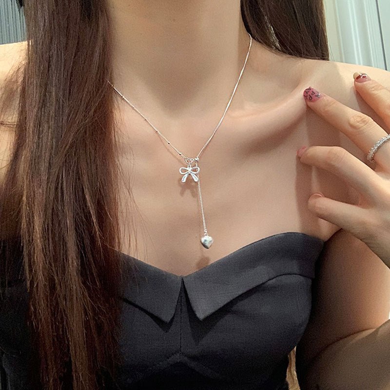 Heartstring Bow Necklace - Gold Plated - Abbott Atelier