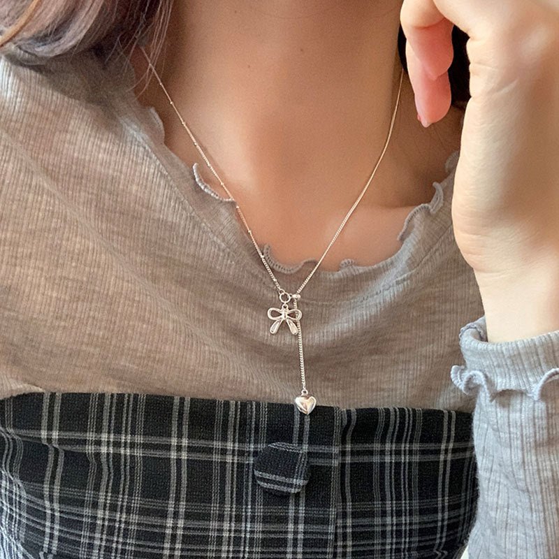 Heartstring Bow Necklace - Gold Plated - Abbott Atelier