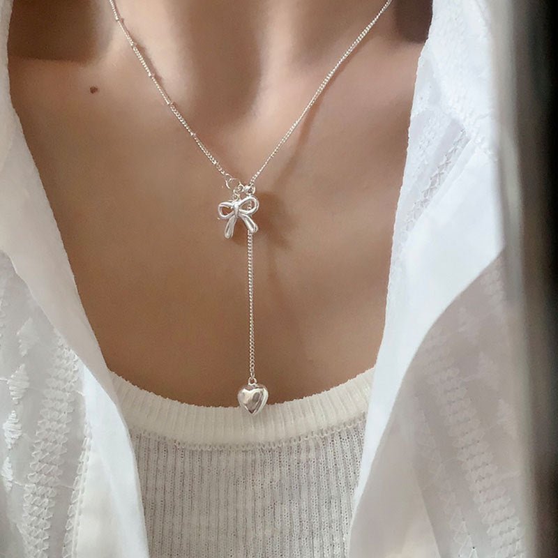 Heartstring Bow Necklace - Gold Plated - Abbott Atelier