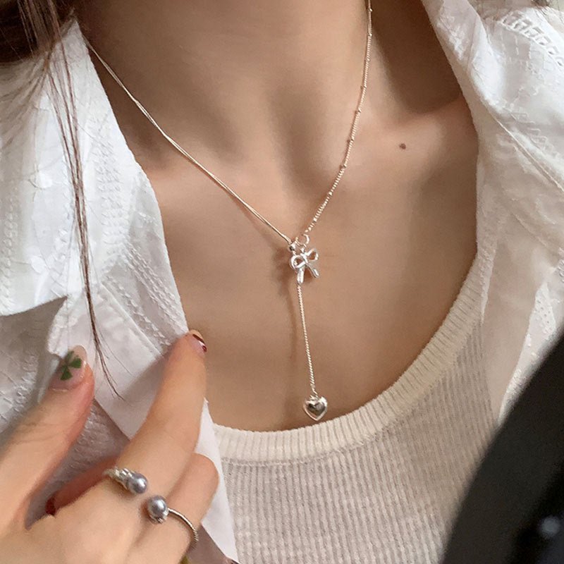 Heartstring Bow Necklace - Gold Plated - Abbott Atelier