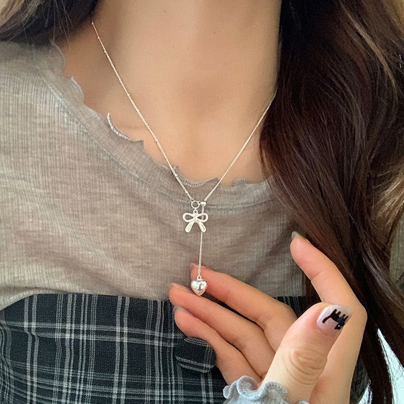 Heartstring Bow Necklace - Gold Plated - Abbott Atelier