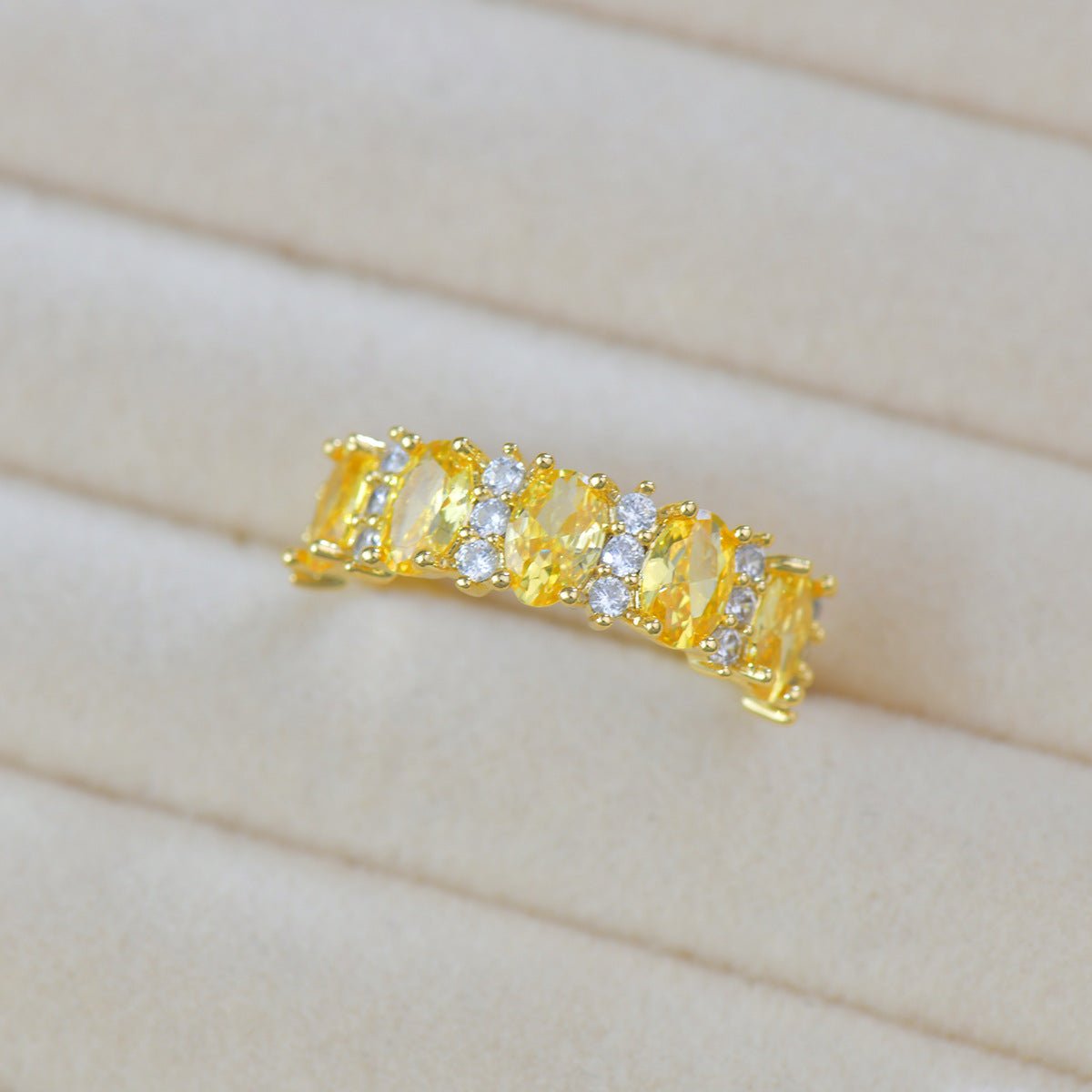 Imperial Citrine Band Ring - Gold - Plated - Abbott Atelier