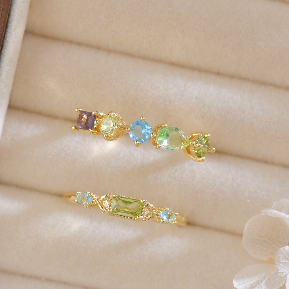 Klara Multi Gemstone Ring - Gold - Plated - Abbott Atelier