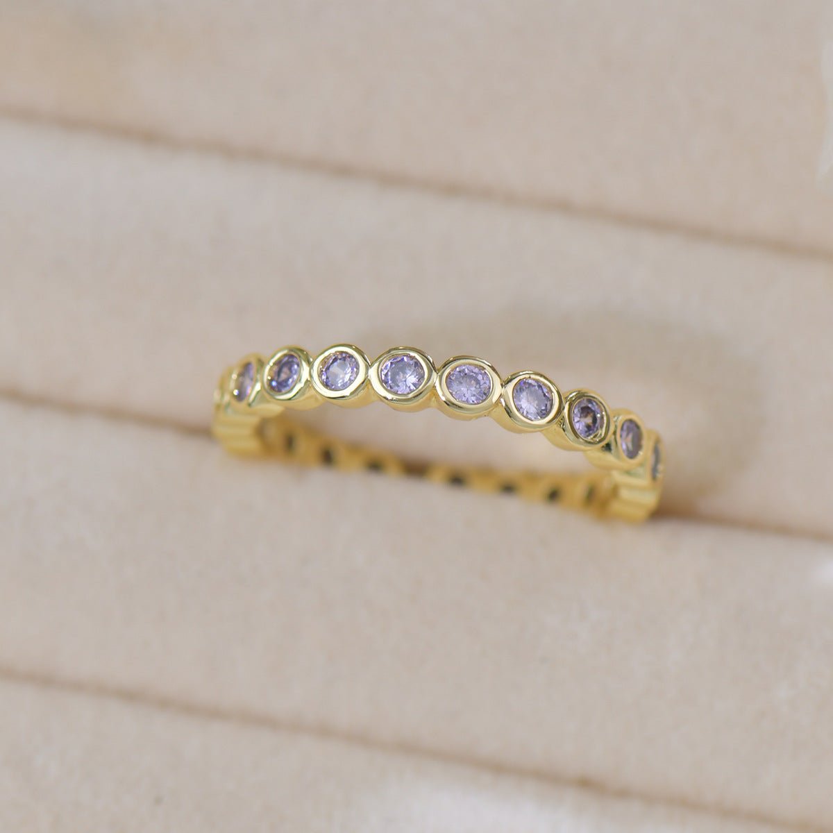 Lilac Bezel Band Ring - Gold - Plated - Abbott Atelier