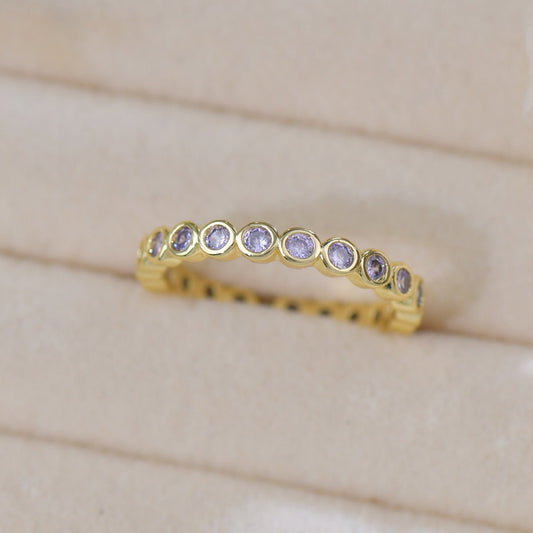 Lilac Bezel Band Ring - Gold - Plated - Abbott Atelier