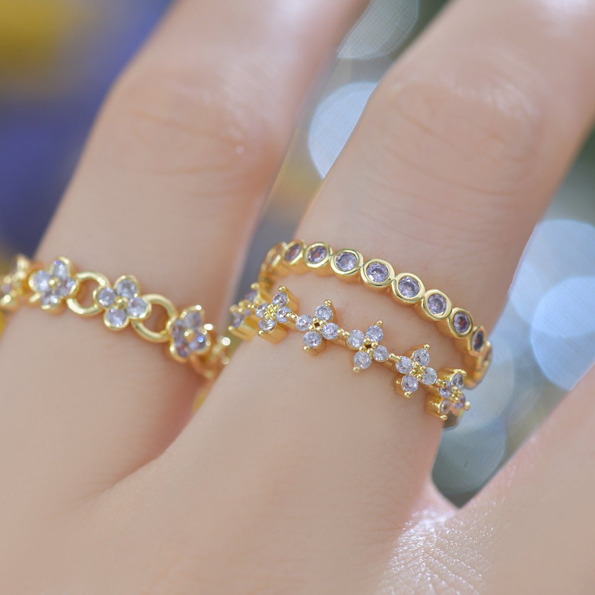 Lilac Bezel Band Ring - Gold - Plated - Abbott Atelier