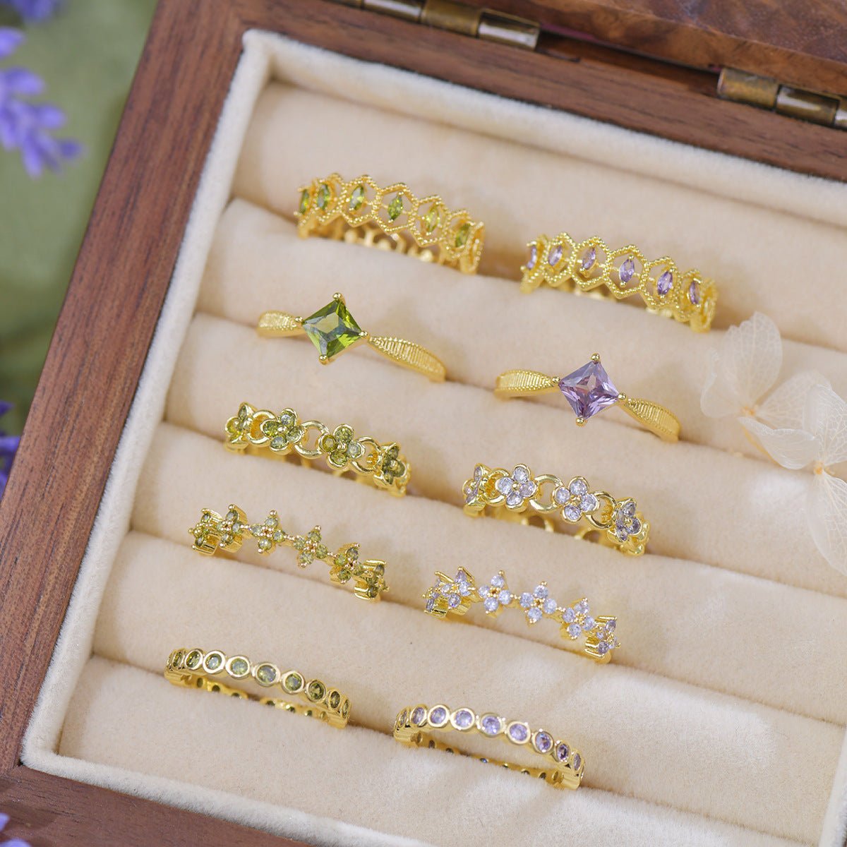 Lilac Bezel Band Ring - Gold - Plated - Abbott Atelier