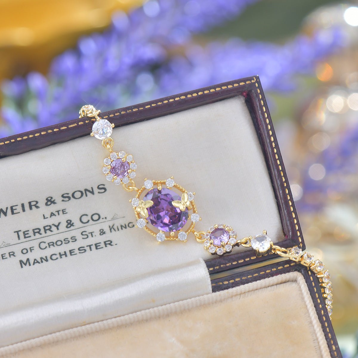 Lilac Butterfly Bracelet - Gold Plated - Abbott Atelier