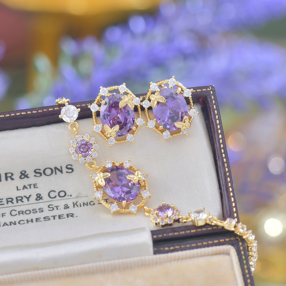Lilac Butterfly Bracelet - Gold Plated - Abbott Atelier