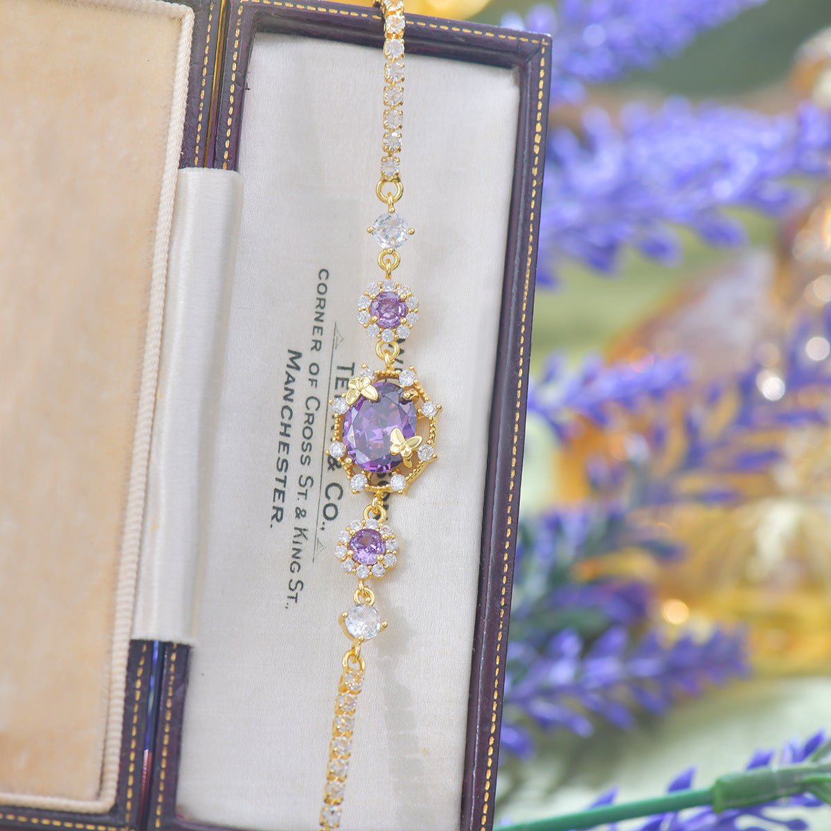 Lilac Butterfly Bracelet - Gold Plated - Abbott Atelier