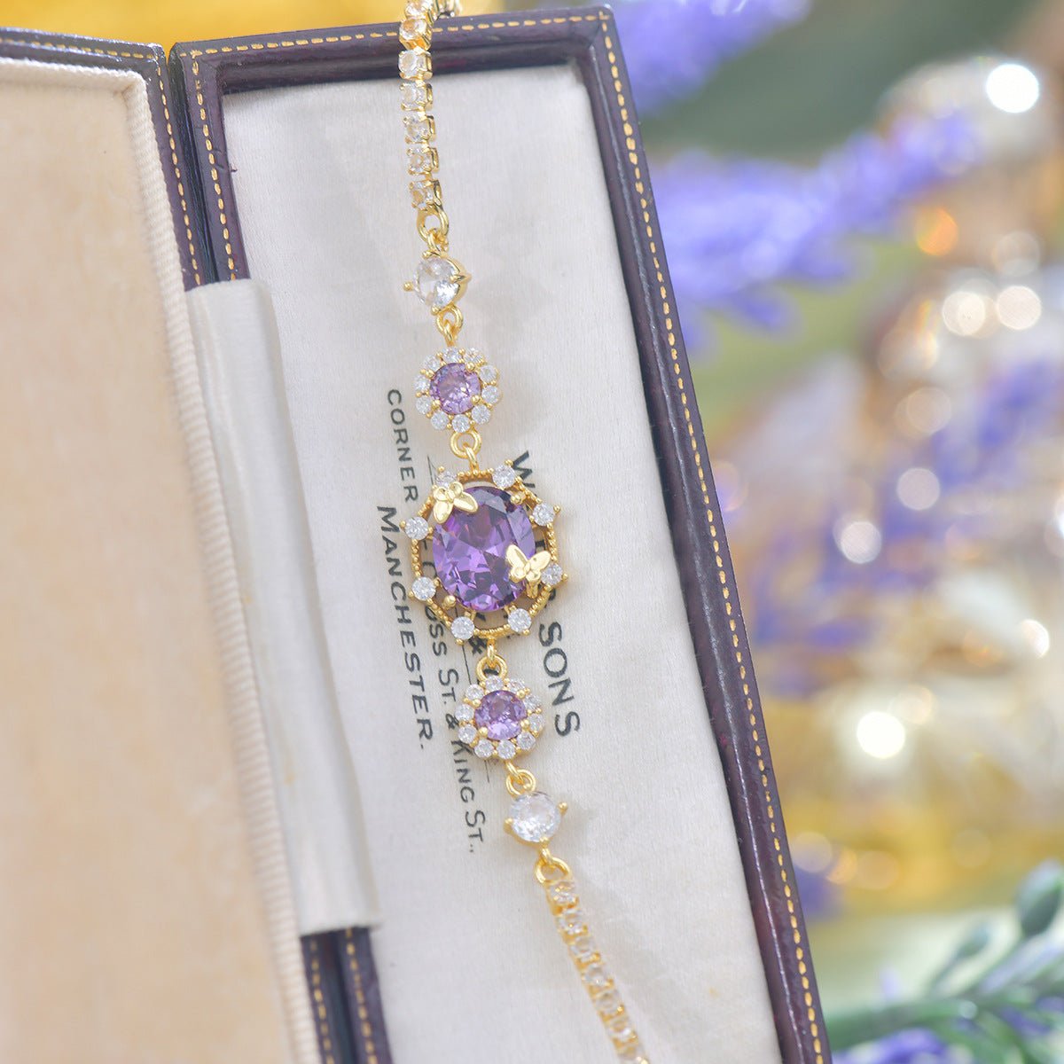 Lilac Butterfly Bracelet - Gold Plated - Abbott Atelier