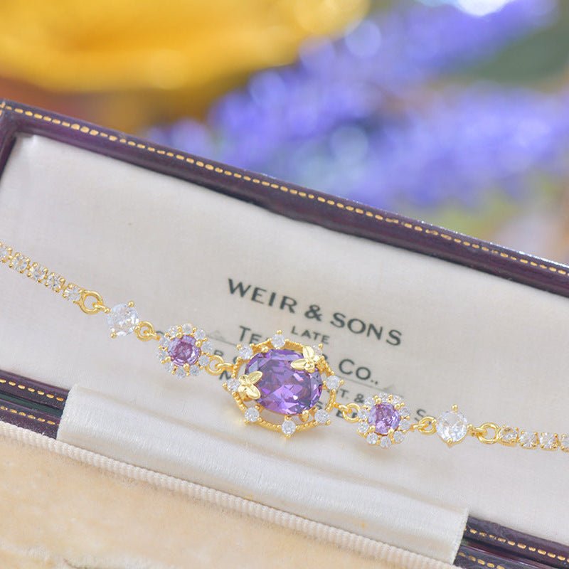 Lilac Butterfly Bracelet - Gold Plated - Abbott Atelier