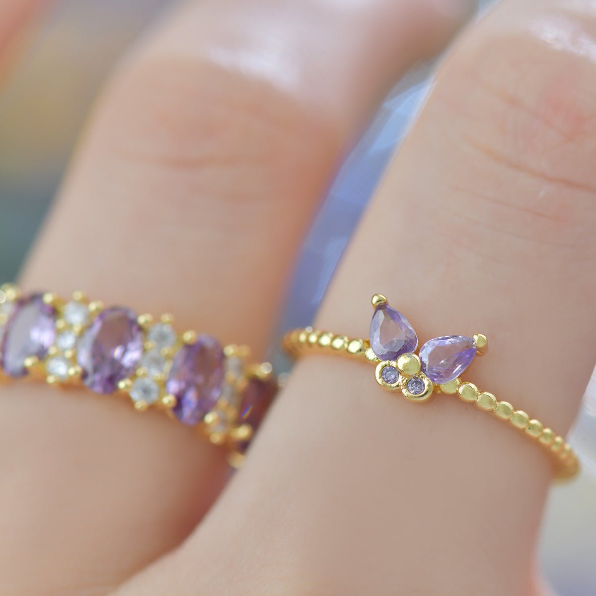 Lilac Butterfly Ring - Gold - Plated - Abbott Atelier