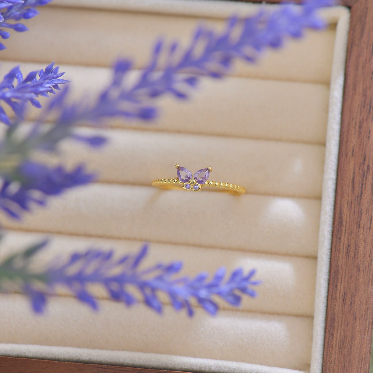 Lilac Butterfly Ring - Gold - Plated - Abbott Atelier