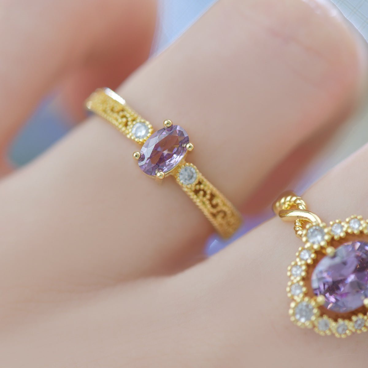 Lilac Grace Ring - Gold - Plated - Abbott Atelier