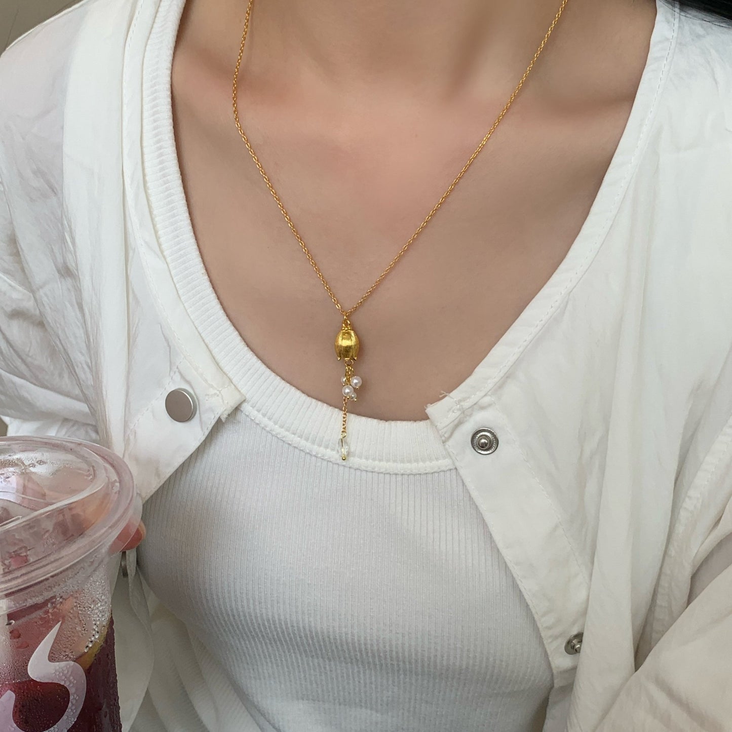 Lily of the Valley Necklace in Gold - Gold - Plated - Abbott Atelier