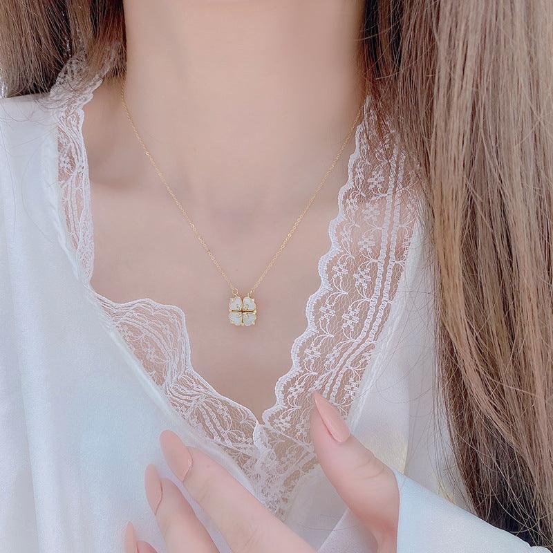 Lucky Clover Necklace (Convertible) - Gold - Plated - Abbott Atelier