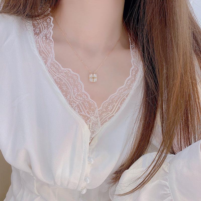 Lucky Clover Necklace (Convertible) - Gold - Plated - Abbott Atelier