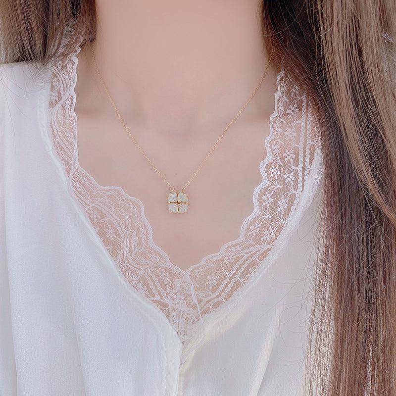 Lucky Clover Necklace (Convertible) - Gold - Plated - Abbott Atelier