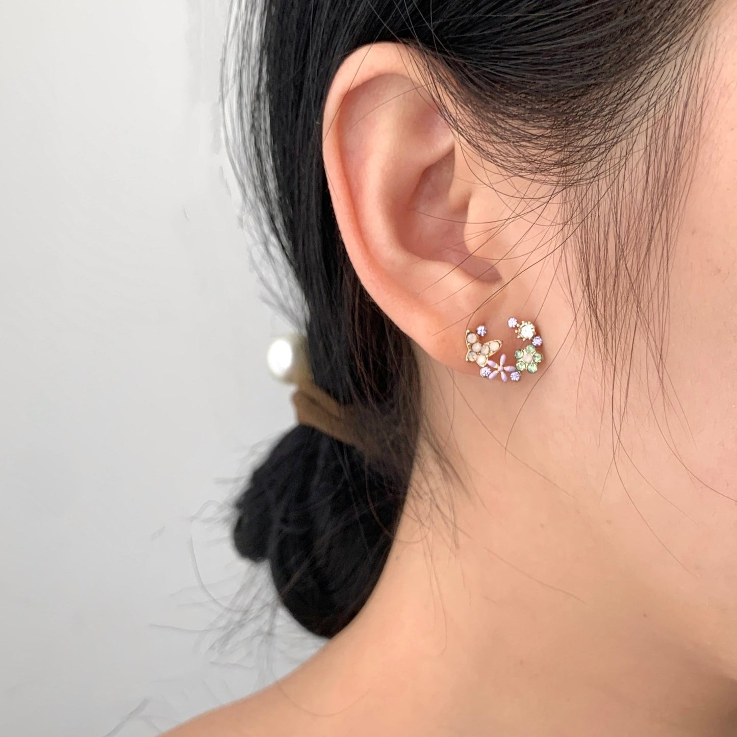 Lucy Flower Butterfly Stud Earrings - Hypoallergenic - Abbott Atelier