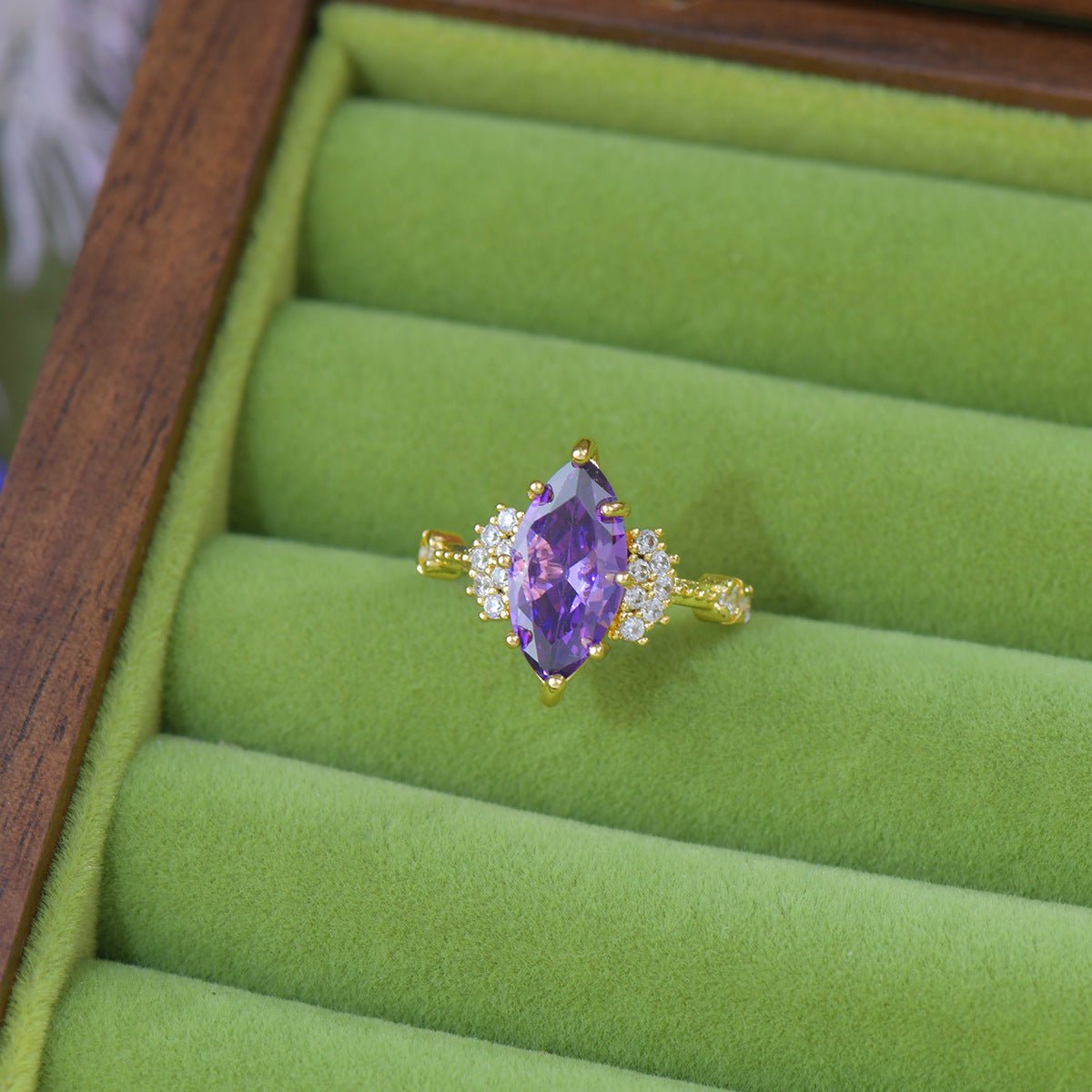 Marquise Amethyst Ring - Gold - Plated - Abbott Atelier