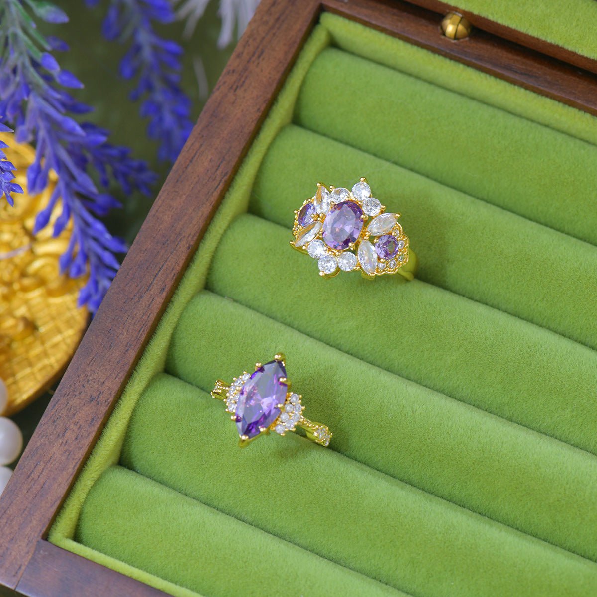 Marquise Amethyst Ring - Gold - Plated - Abbott Atelier