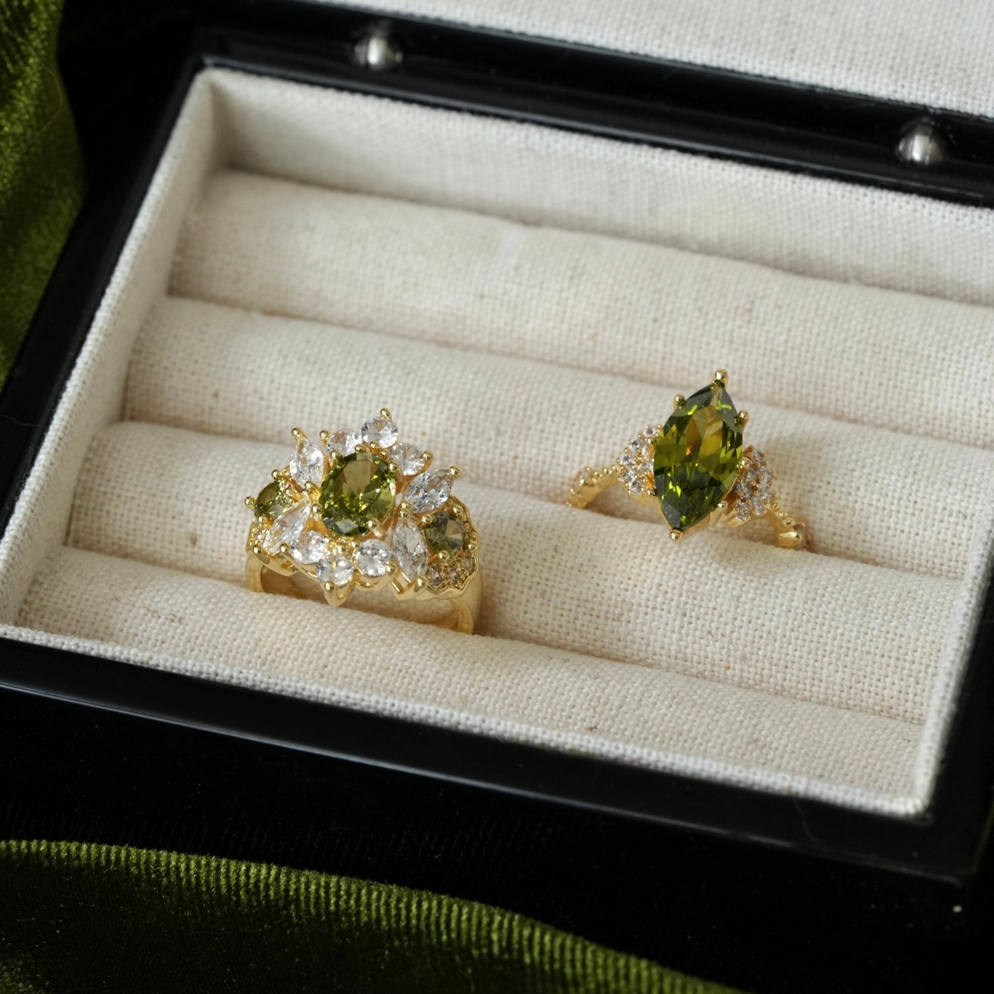 Marquise Peridot Ring - Gold - Plated - Abbott Atelier