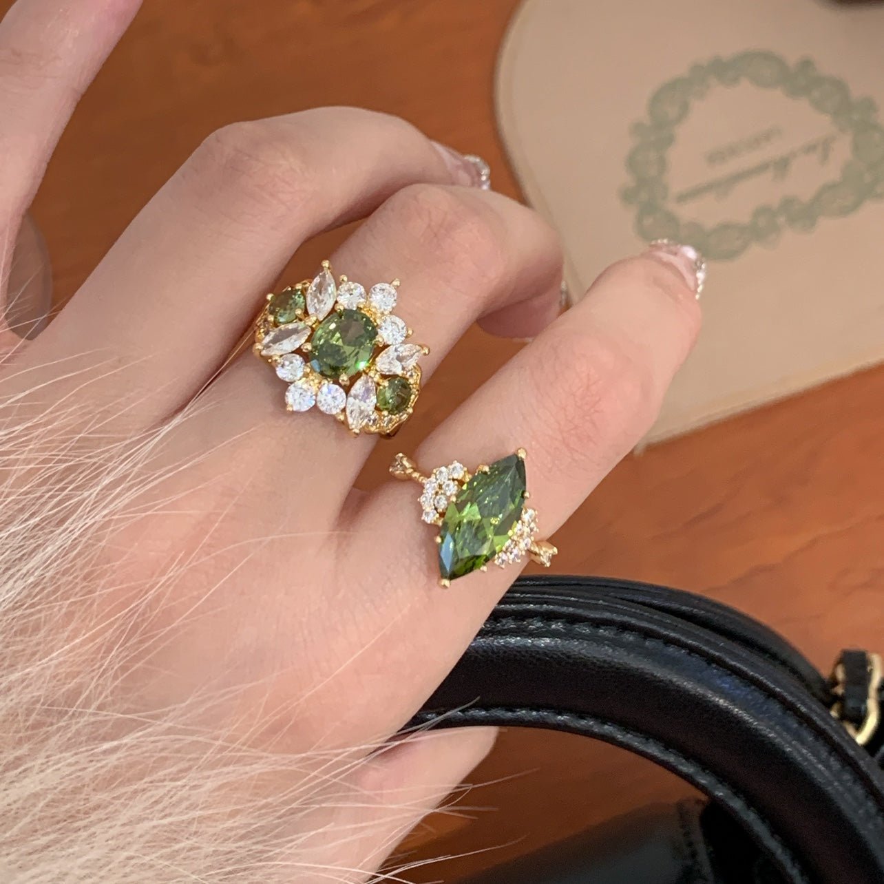 Marquise Peridot Ring - Gold - Plated - Abbott Atelier