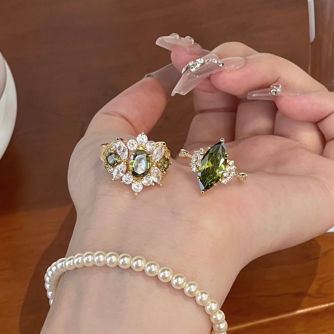 Marquise Peridot Ring - Gold - Plated - Abbott Atelier