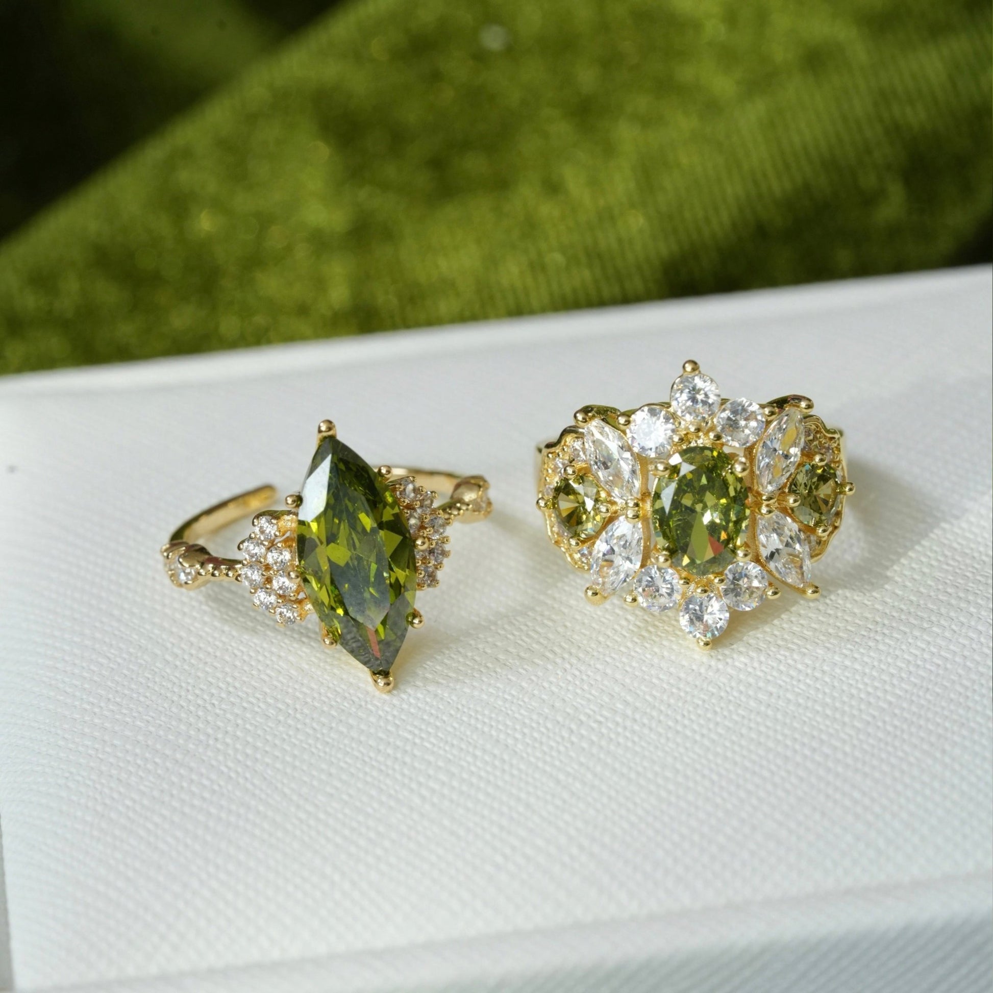 Marquise Peridot Ring - Gold - Plated - Abbott Atelier