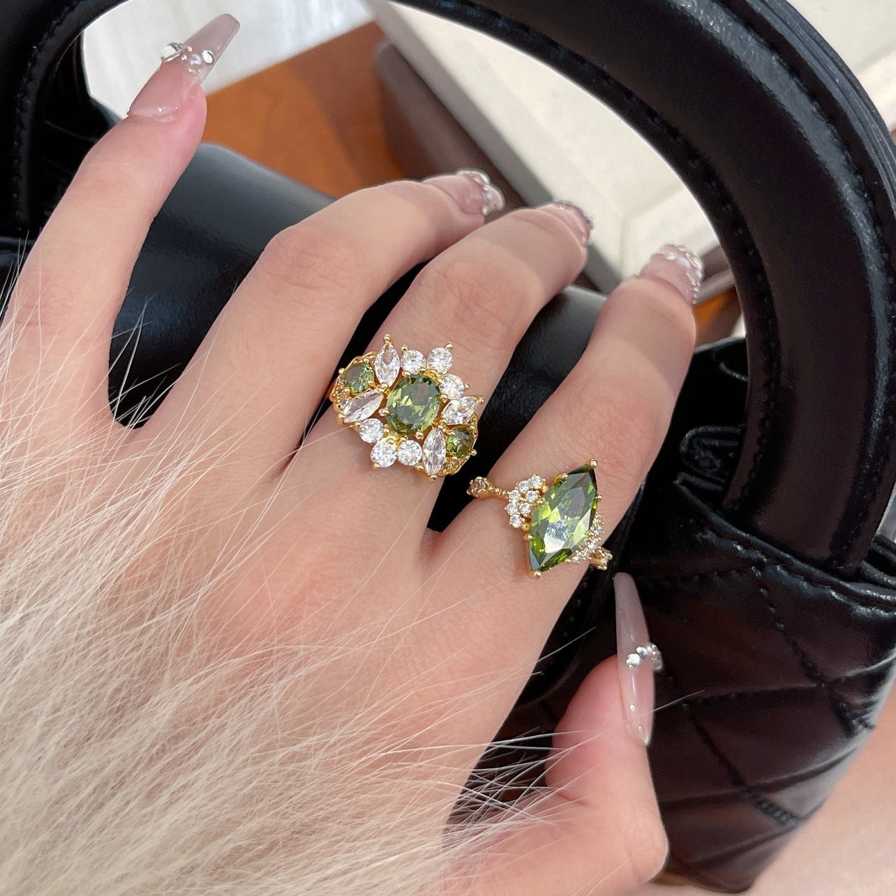 Marquise Peridot Ring - Gold - Plated - Abbott Atelier