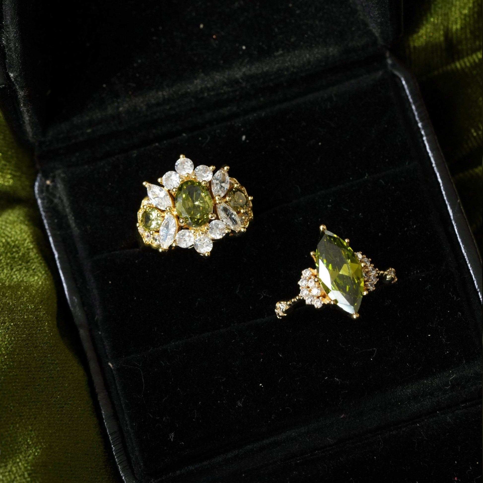 Marquise Peridot Ring - Gold - Plated - Abbott Atelier
