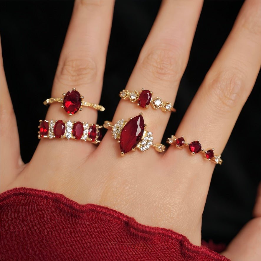 Marquise Ruby Ring - Gold - Plated - Abbott Atelier