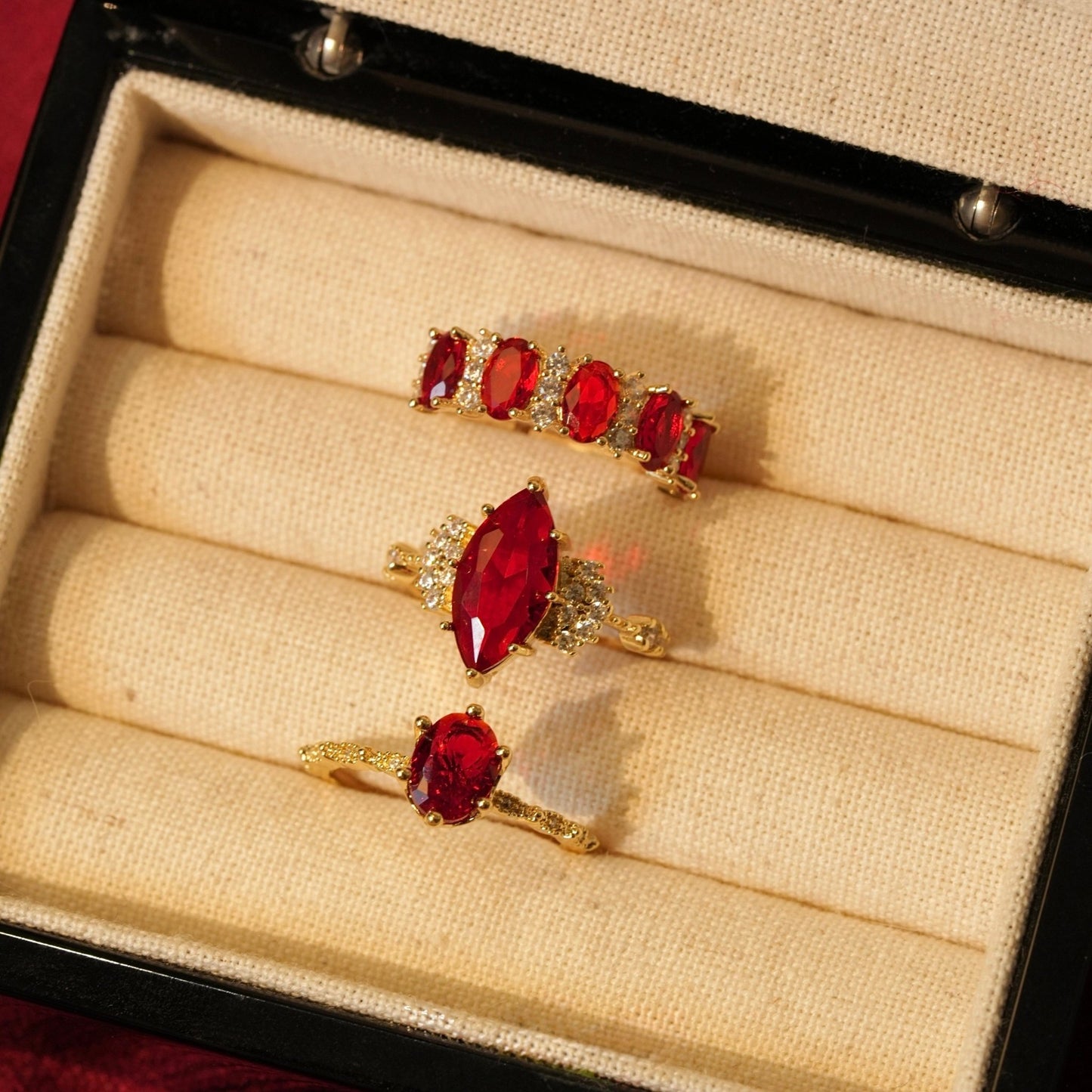 Marquise Ruby Ring - Gold - Plated - Abbott Atelier