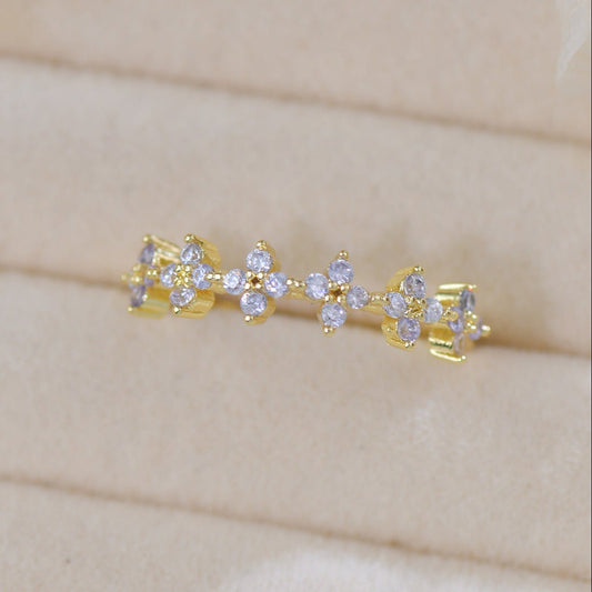 Moonlit Blossom Band Ring - Gold - Plated - Abbott Atelier