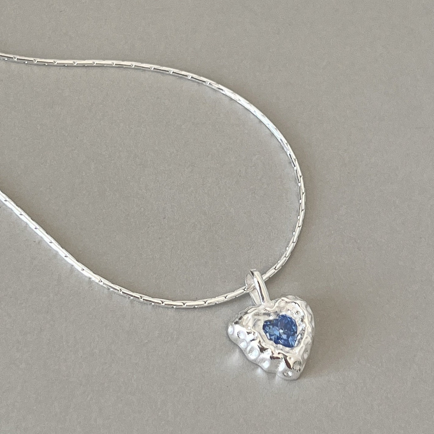 Ocean Heart Necklace (Solid Silver) - Hypoallergenic - Abbott Atelier