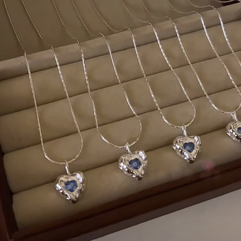 Ocean Heart Necklace (Solid Silver) - Hypoallergenic - Abbott Atelier