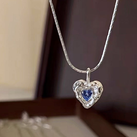 Ocean Heart Necklace (Solid Silver) - Hypoallergenic - Abbott Atelier