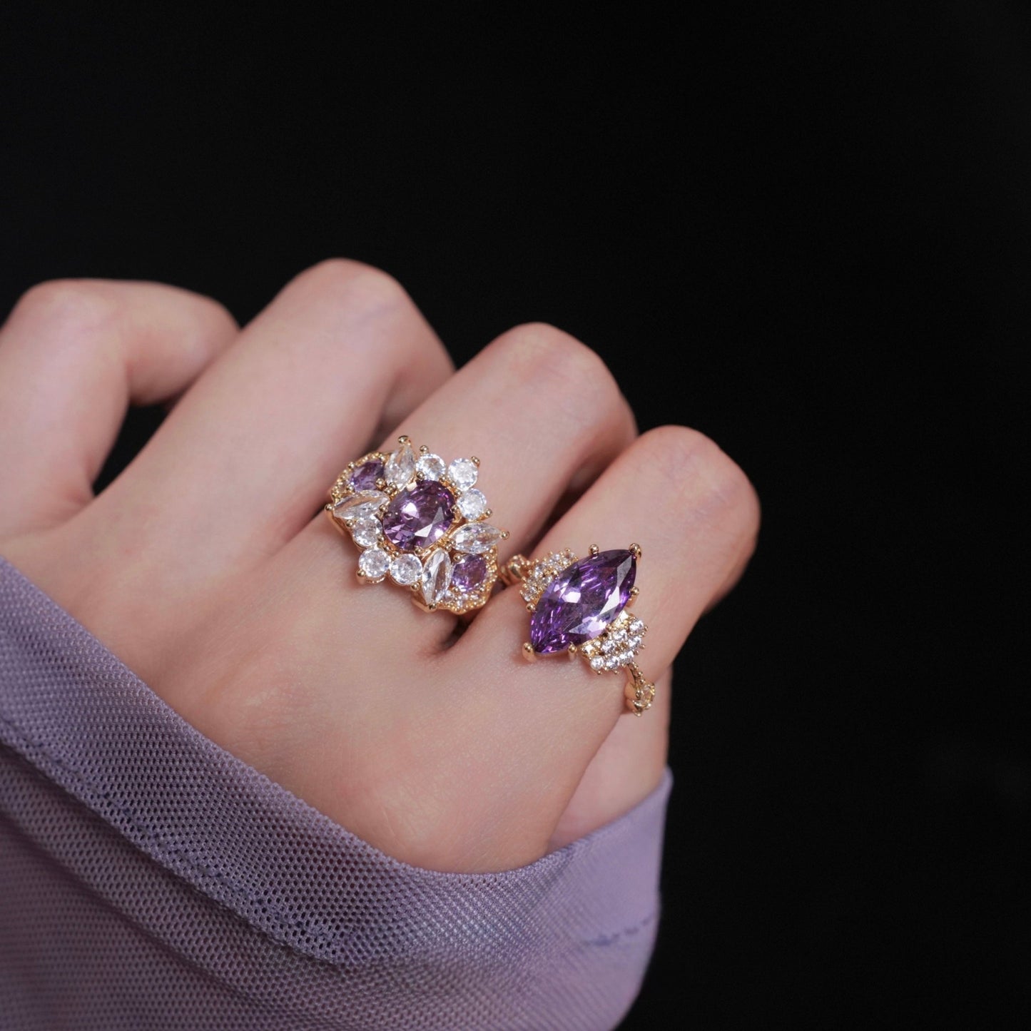 Opulent Amethyst Ring - Gold - Plated - Abbott Atelier