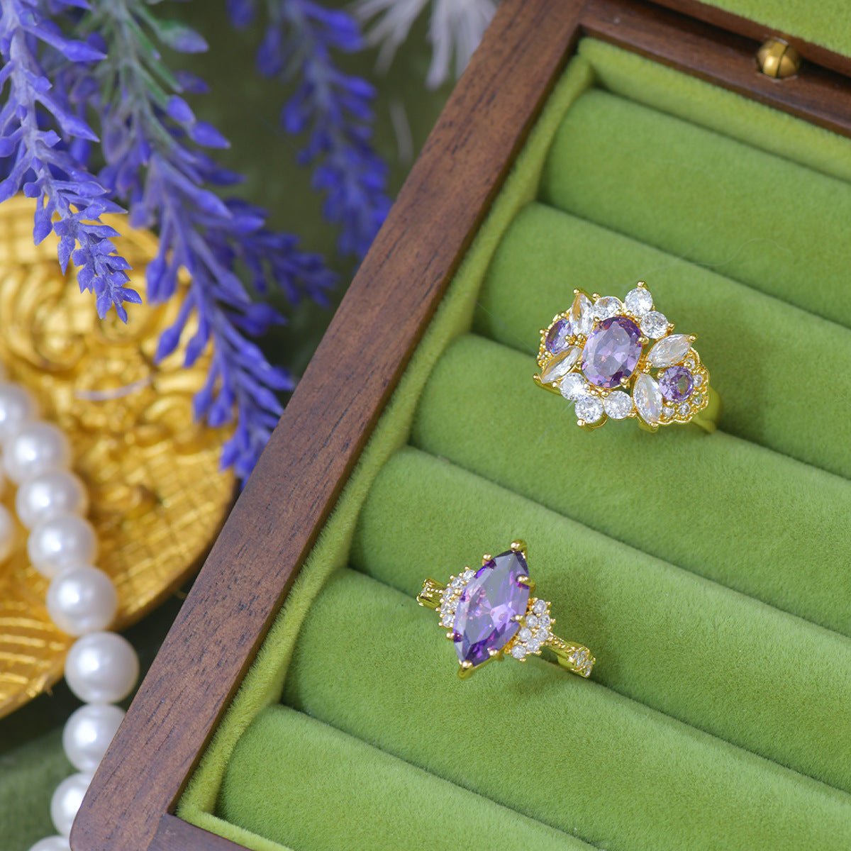 Opulent Amethyst Ring - Gold - Plated - Abbott Atelier
